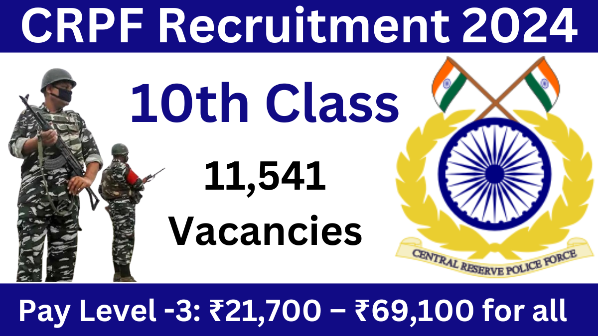 CRPF Recruitment 2024: Apply Online for 11,541 Posts – A Great Opportunity for 10th Pass Candidates