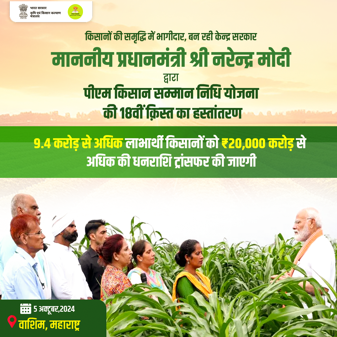 PM Kisan Yojana: Great News! 18th Installment Release Check Now if You’re Eligible Today!