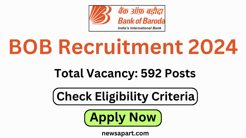 Bank of Baroda has announced a total of 592 vacancies for the BOB Recruitment 2024 across various professional roles in different departments. Of these, 202 positions are designated for the Receivables Management department, and 139 are allocated to the Digital Group.