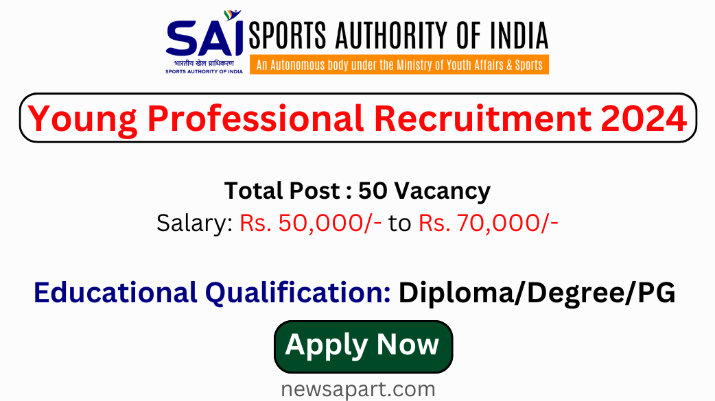 Sports Authority of India Young Professional Recruitment 2024: Apply Online for 50 Posts